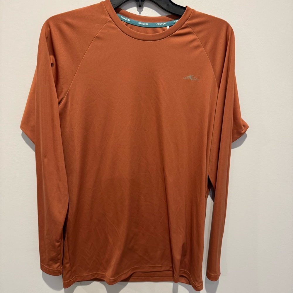 GenTeal Performance Shirt Orange Long Sleeve Stretch Outdoors Fishing medium